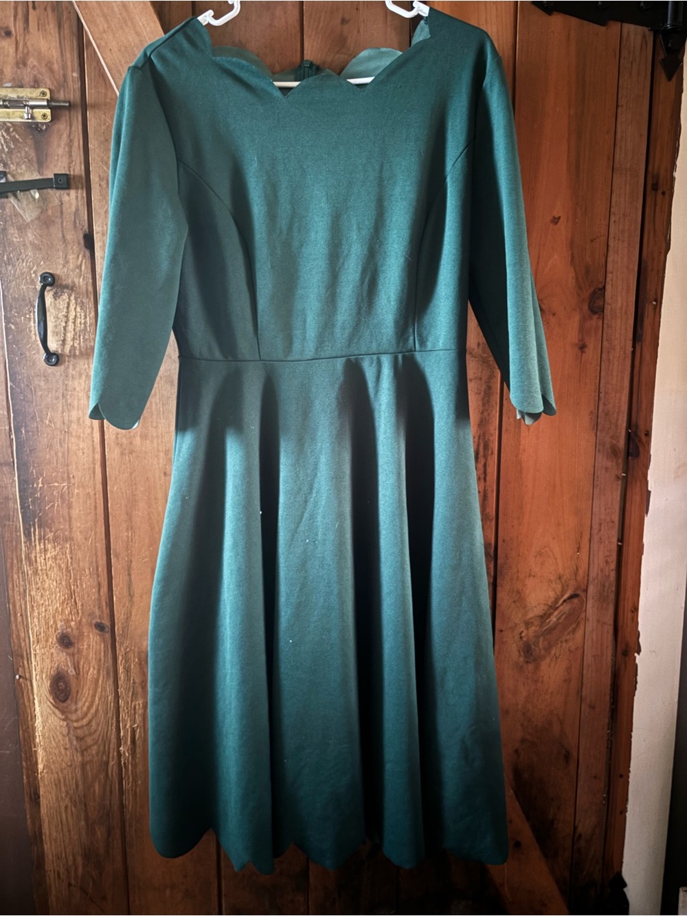 Classic Emerald Green Fit-and-Flare Dress
